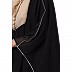 Double layered kaftan abaya with piping at border- Black Double layered kaftan abaya with piping at border- Black
